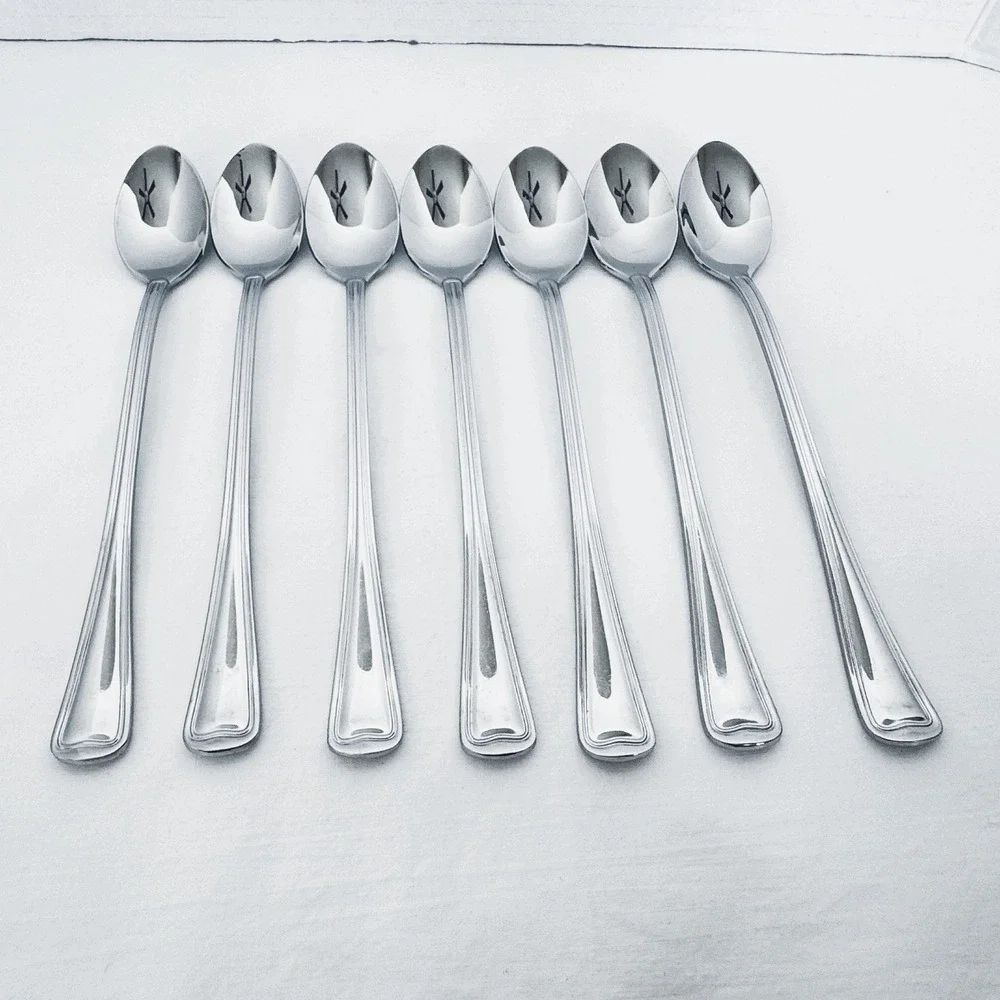 Gorham Silver Stainless Flatware MONET Lot of 7 Iced Tea Spoons